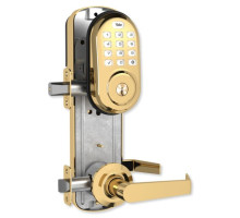 Yale YRC216ZW2NW5605 Assure Lock Interconnected Lockset with Push Button, Bright Brass