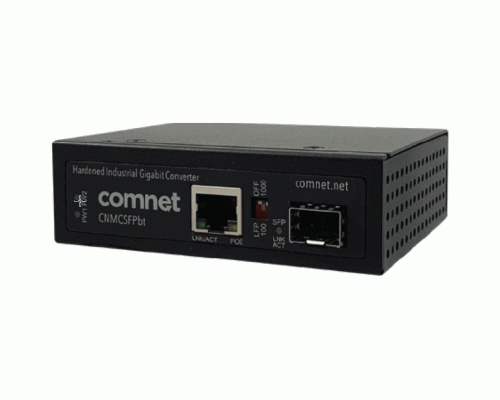 Comnet CNMCSFPbt 1 x 10/100/1000M TX 90W PSE + 1 x 100/1000M SFP 90W bt gigabit POE media converter