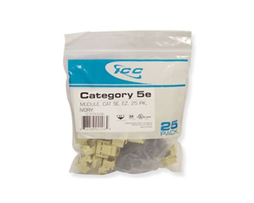 ICC IC107E5CIV EZ Keystone Jacks, 25-Pk, Ivory