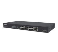 Intellinet 561419 IPS-20G02-300W 16-Port Gigabit Ethernet PoE+ Switch with 4 RJ45 Gigabit and 2 SFP Uplink Ports