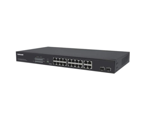 Intellinet 561419 IPS-20G02-300W 16-Port Gigabit Ethernet PoE+ Switch with 4 RJ45 Gigabit and 2 SFP Uplink Ports