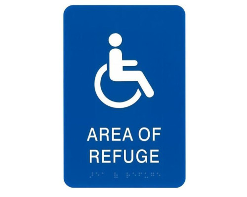 Alpha RSN7044 Area of Refuge Wall Sign - Blue