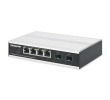 Intellinet 508254 Industrial 4-Port Gigabit Ethernet PoE+ Switch with 2 SFP Ports