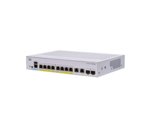 Pelco CBS350-8FP-E-2G-UK 10-Port Gigabit Managed Switch (8 PoE+ budget 120W; 2 copper/SFP combo) - UK