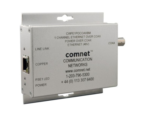 Comnet CWFE1POCOAXBM 10/100Mbps Media Converter, Commercial Grade Ethernet to COAX with Power