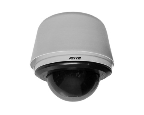 Pelco S6230-ESGL1 2 Megapixel Spectra Enhanced Low Light HD Pendant Environmental Network Stainless Steel PTZ Dome Camera, 30X, Clear, Gray