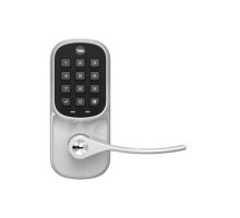 Yale YRL216-NR-619 Electronic Pushbutton Lever Lock, Standalone, Satin Nickel