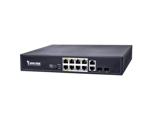 Vivotek AW-FGT-100D-120 Unmanaged 8xFE PoE + 2xGE Combo Switch