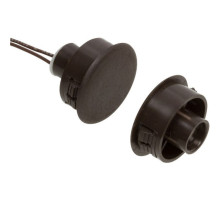 Nascom N1178B-ST Recessed 1' Switch / Magnet Set for Steel / Wood Doors with Wire Leads, Brown