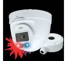 Speco O4TDD2 4MP IP Turret Camera with AI, Audio, and Visual Deterrent, NDAA 2.8mm Lens