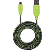 Manhattan 394062 Braided Hi-Speed USB Micro-B Device Cable Type-A Male to Micro-B Male, 1 m (3 ft.), Black/Green