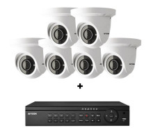 Avycon AVK-HN41E6-4T 8 Channel NVR, 4TB with 6 x 4MP H.265 Outdoor Eyeball Cameras