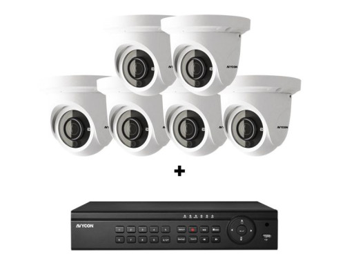 Avycon AVK-HN41E6-4T 8 Channel NVR, 4TB with 6 x 4MP H.265 Outdoor Eyeball Cameras