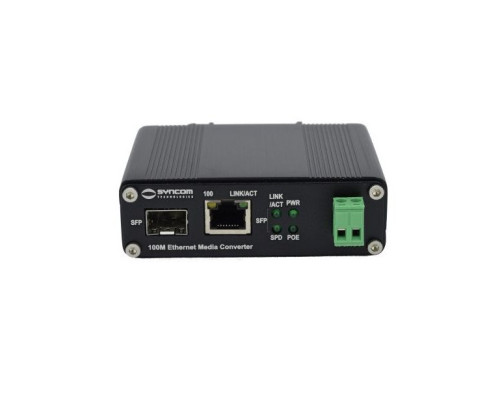 Syncom KA-FSFPHP Hardened Fast Ethernet to SFP Media Converter with PoE