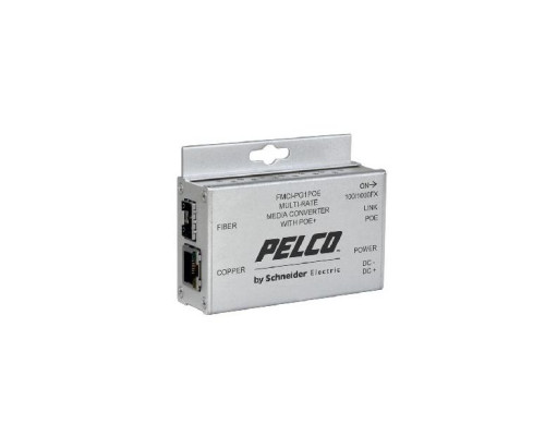 Pelco FMCI-PG1POE Single Channel 1000 Mbps Media Converter, Power Over Ethernet