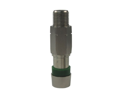 PPC FS6US Female F Connector Nickel 6 Universal Splice (Green)