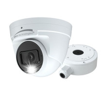 Speco H2AT2 2MP HD-TVI Turret Camera with Built in Microphone and White Light Intensifier, 2.8mm Lens, White Housing