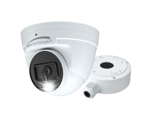 Speco H2AT2 2MP HD-TVI Turret Camera with Built in Microphone and White Light Intensifier, 2.8mm Lens, White Housing