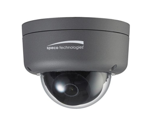 Speco HiD8 2 Megapixel Day/Night Outdoor HD-TVI Dome Camera, 3.6mm Lens, Dark Grey