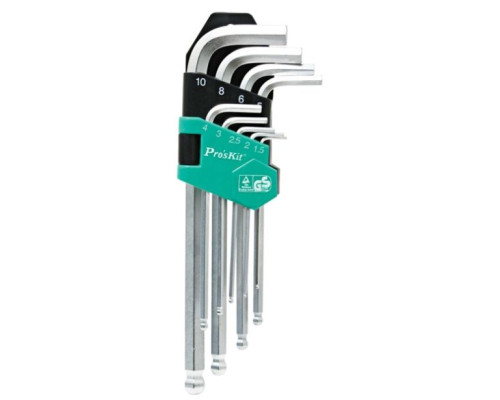 Eclipse Tools HW-229B 9 Pc Ball Point Long Arm Hex Key Set - Metric Sizes 1.5 - 10mm