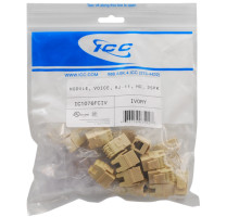 ICC IC1076FCIV HD RJ-11 Keystone Jacks, 25-Pk., Ivory