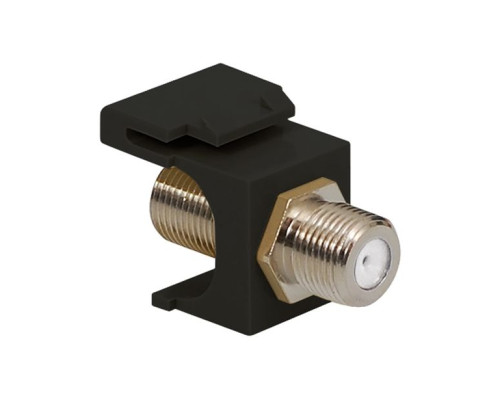 ICC IC107B5FBK F-Type Keystone Jack, Nickel, Black