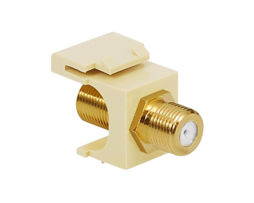 ICC IC107B5GAL Gold Plated F-Type Female To Female Module Almond