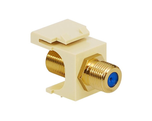 ICC IC107B9GAL Gold Plated F/F F-Type Coupler, 3 GHz, Almond