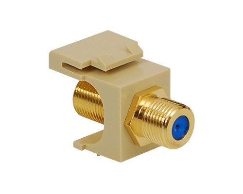 ICC IC107B9GIV Gold Plated F/F F-Type Coupler, 3 GHz, Ivory