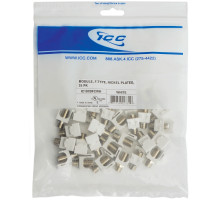 ICC IC107BFCWH F-Type Keystone Jack, Nickel, 25-Pk, White