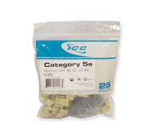 ICC IC107E5CIV EZ Keystone Jacks, 25-Pk, Ivory