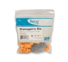 ICC IC107E5COR EZ Keystone Jacks, 25-Pk, Orange