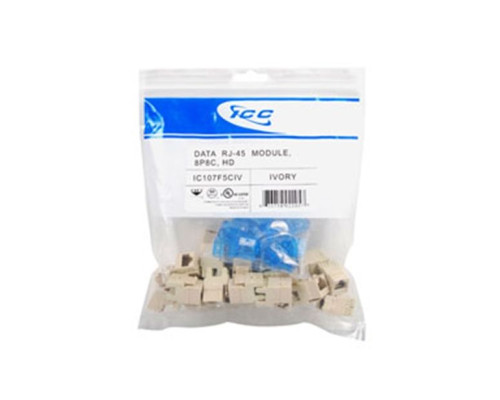 ICC IC107F5CIV HD Keystone Jacks, 25-Pk, Ivory