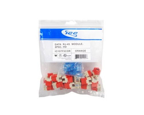 ICC IC107F5COR HD Keystone Jacks, 25-Pk, Orange