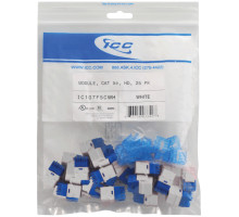 ICC IC107F5CWH HD Keystone Jacks, 25-Pk, White