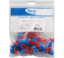 ICC IC107F6CBL HD CAT 6 Keystone Jacks, 25-Pk, Blue