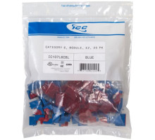 ICC IC107L6CBL EZ CAT 6 Keystone Jacks, 25-Pk, Blue