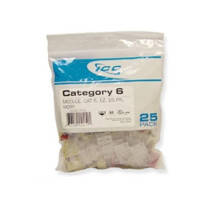 ICC IC107L6CIV EZ CAT 6 Keystone Jacks, 25-Pk, Ivory