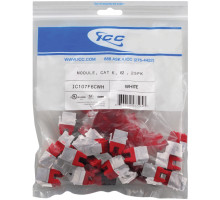 ICC IC107L6CWH EZ CAT 6 Keystone Jacks, 25-Pk, White