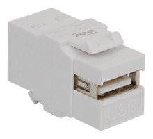 ICC IC107UABWH USB A-to-B Female Module, White