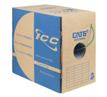 ICC ICCABT6EGN 600Mhz CAT6e Bulk Cable with 23 AWG UTP Solid Wires, CMP Jacket in a Pull Box, 1000 Feet, Green