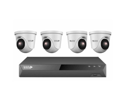 INVID2KIT-4 4 Security Camera System, 2MP Dome Cameras 4TB