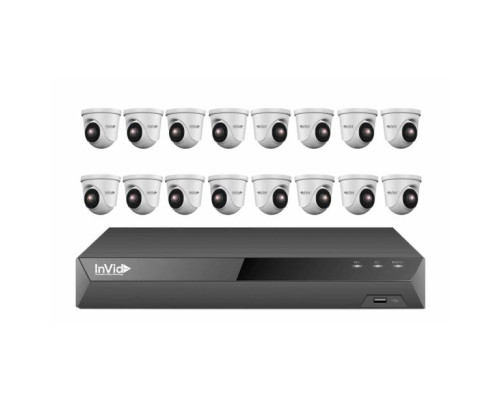 INVID2KIT 16 Security Cameras Kit 2MP Dome Cameras 3TB