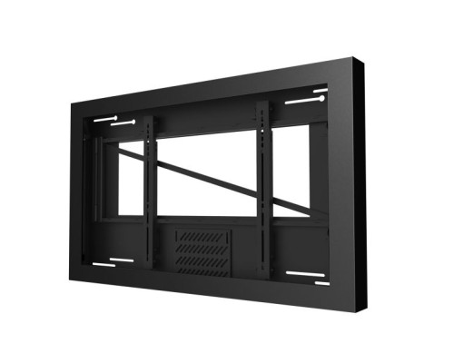 Peerless-AV KIL655-35D-RAL9007 55' On-Wall Kiosk Landscape Enclosure with 3.5' Deep Display, Black