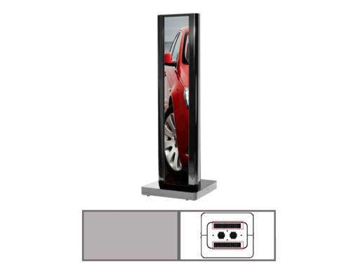 Peerless-AV KIP586-2LG-S Two-Sided Ultra Stretch Portrait Kiosk, Silver