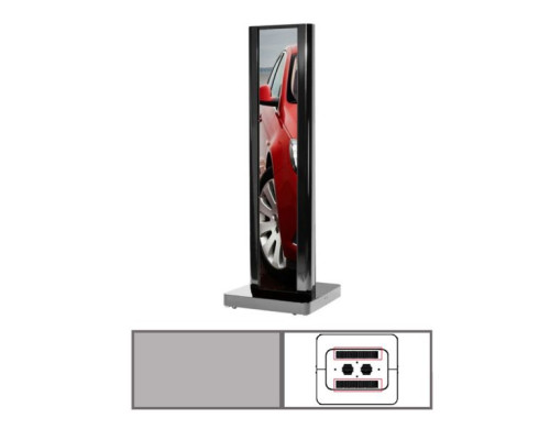 Peerless-AV KIP586-2LG-S-DISP Two-Sided Ultra Stretch Portrait Kiosk for the LG Ultra Stretch Signage 86BH5C Displays, Silver