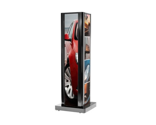 Peerless-AV KIP586-3LG-DISP Three-Sided Portrait Kiosk for LG Ultra-Stretch Signage 86BH5C Display, Black