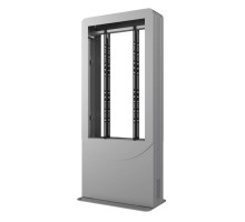 Peerless-AV KIPC2546B-S-3 Floorstanding Portrait Back-to-Back Kiosk for Two 46' Displays up to 3' Deep, Silver