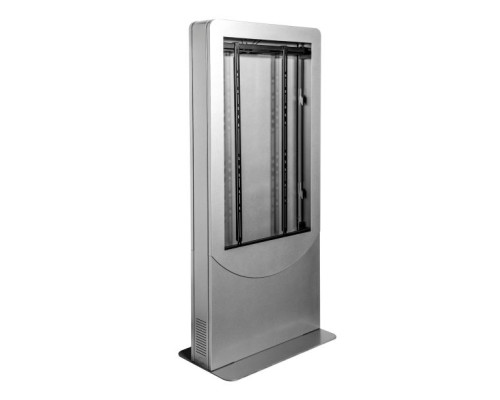 Peerless-AV KIPC2550B-S Floorstanding Back-to-Back Portrait Kiosk for Two 50' Displays up to 1.81' Deep, Silver