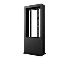 Peerless-AV KIPC2555B-3 Floorstanding Portrait Back-to-Back Kiosk for Two 55' Displays up to 3' Deep, Black